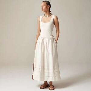 KATIENYC Women's J.Crew Drop Waist Mixy Dress in Natural Color size 2X